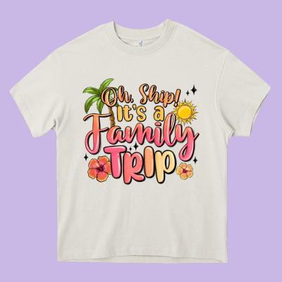 Oh Ship Its A Family Trip Summer Vacation Heavy Core Tee Designed By Maliassmallbusiness