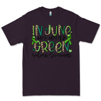 Plum in june we wear green scoliosis awareness Premium Tee - MaliasSmallBusiness