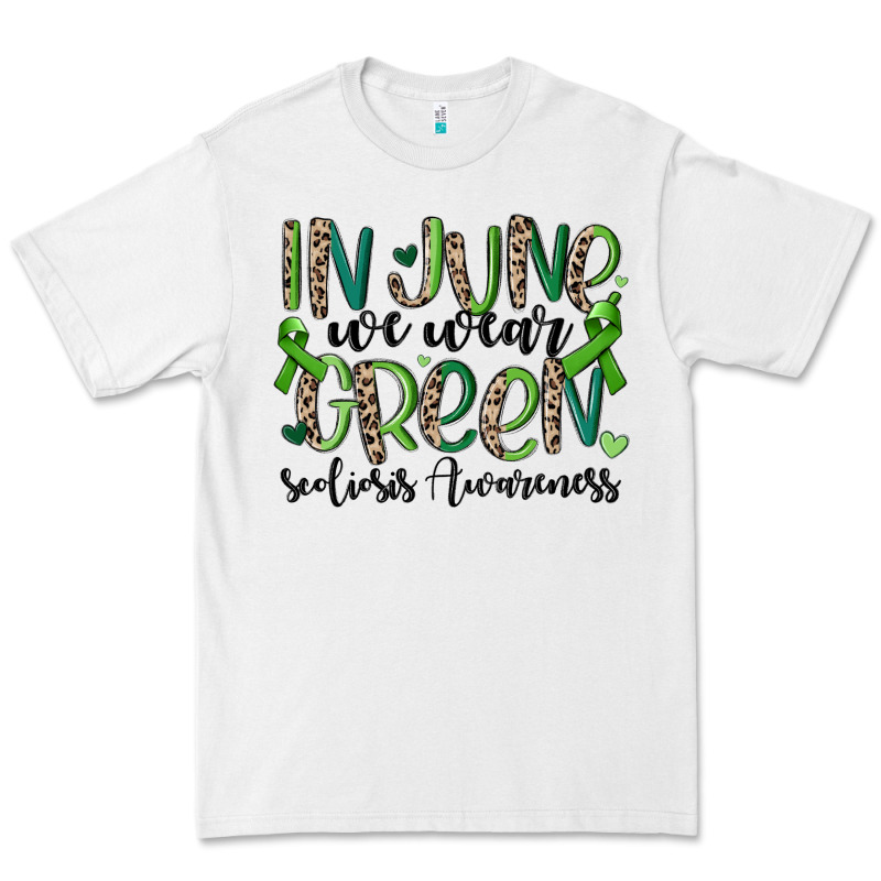In June We Wear Green Scoliosis Awareness Premium Tee by MaliasSmallBusiness | Teevron