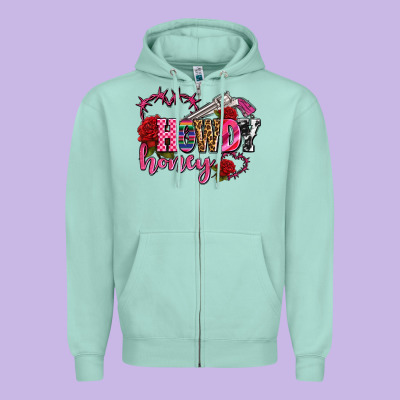 Howdy Honey Rose Olivia Zipper Hoodie Designed By Oliviacreatesart