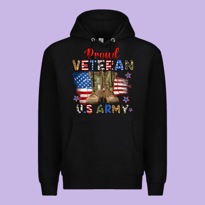 Proud Veteran U.s Army Premium Hoodie Designed By Ranaportraitstore