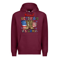 Burgundy proud veteran u.s army Premium Hoodie - RanaPortraitStore