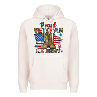 Pale Pink proud veteran u.s army Premium Hoodie - RanaPortraitStore