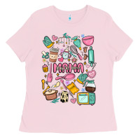 Bubblegum Pink can't talk right now doing mama stay at home stuff Ladies Tee - MaliasSmallBusiness