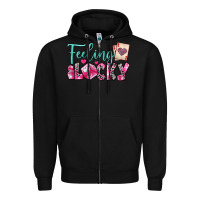 Black feeling lucky Zipper Hoodie - OliviaCreatesArt