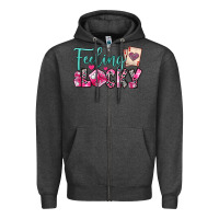 Charcoal Heather feeling lucky Zipper Hoodie - OliviaCreatesArt
