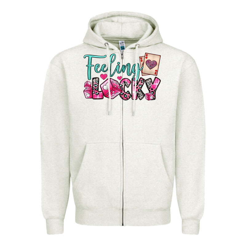 Feeling Lucky Zipper Hoodie by OliviaCreatesArt | Teevron