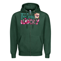 Sports Green feeling lucky Zipper Hoodie - OliviaCreatesArt