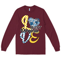 Burgundy Love West Virginia Long Sleeve Tee - Bettercallsaul