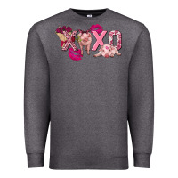 Charcoal Heather Valentine's Day Pig Xoxo Premium Sweatshirt - FaDigitalArtStudio