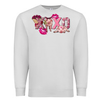 Dove Grey Valentine's Day Pig Xoxo Premium Sweatshirt - FaDigitalArtStudio