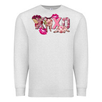 Oatmeal Heather Valentine's Day Pig Xoxo Premium Sweatshirt - FaDigitalArtStudio