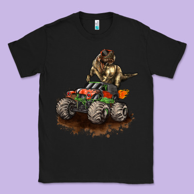 Monster Truck And T Rex Dinosaur Classic Tee Designed By Lillyallendesigns