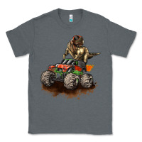 Charcoal Heather monster truck and t rex dinosaur Classic Tee - LillyAllenDesigns