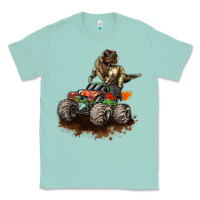 Seafoam monster truck and t rex dinosaur Classic Tee - LillyAllenDesigns