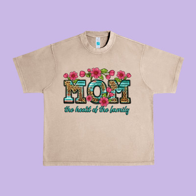 Mom The Heart Of The Family Urban Heavy Tee Designed By Artiststas