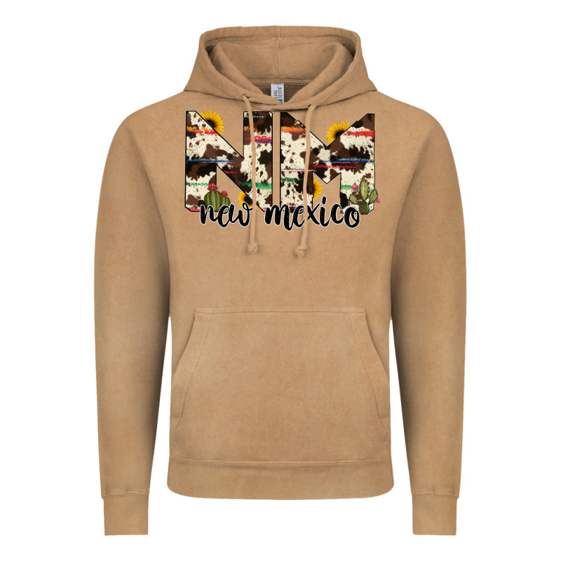 New Mexico State Cowhide Serape Cactus Vintage Hoodie by RanaPortraitStore | Teevron