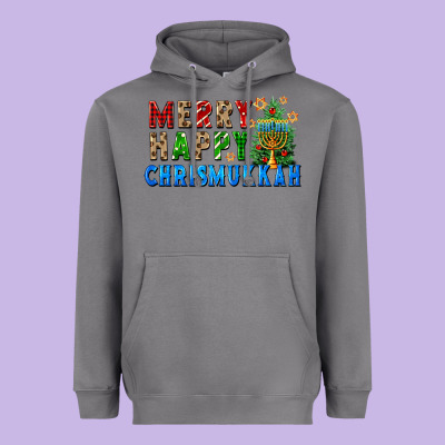 Merry Happy Chrismukkah Heavyweight Hoodie Designed By Fadigitalartstudio