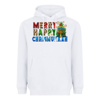 White merry happy chrismukkah Heavyweight Hoodie - FaDigitalArtStudio