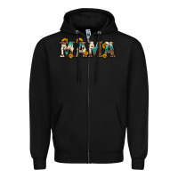 Black mama sunflower leopard Zipper Hoodie - OliviaCreatesArt