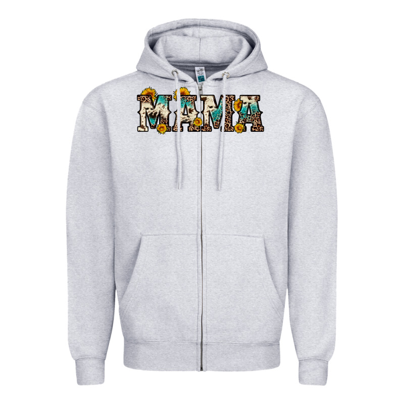 Mama Sunflower Leopard Zipper Hoodie by OliviaCreatesArt | Teevron