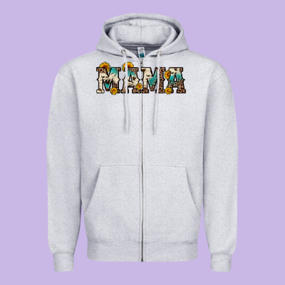 Mama Sunflower Leopard Zipper Hoodie Designed By Oliviacreatesart