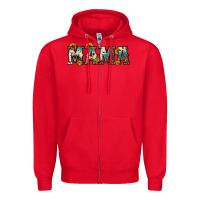 Red mama sunflower leopard Zipper Hoodie - OliviaCreatesArt