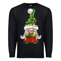 Black Christmas Gnome With Gift Premium Sweatshirt - BundleAndBundleShop