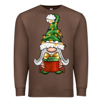 Chestnut Christmas Gnome With Gift Premium Sweatshirt - BundleAndBundleShop