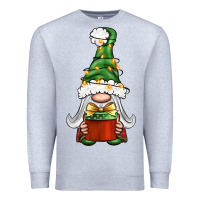 Heather Grey Christmas Gnome With Gift Premium Sweatshirt - BundleAndBundleShop
