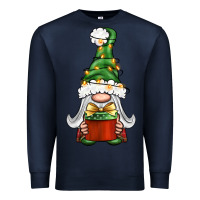 Navy Christmas Gnome With Gift Premium Sweatshirt - BundleAndBundleShop