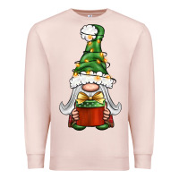Pale Pink Christmas Gnome With Gift Premium Sweatshirt - BundleAndBundleShop