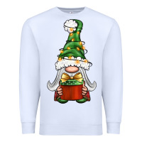 White Christmas Gnome With Gift Premium Sweatshirt - BundleAndBundleShop
