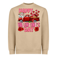 Mushroom Happy Valentine's day red truck Heavyweight Sweatshirt - HowdyJamesFarm