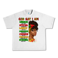 God Say I Am Juneteenth Afro Girl Urban Heavy Tee | Teevron