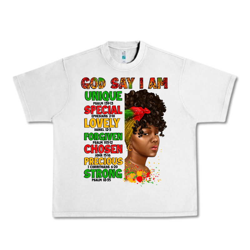 God Say I Am Juneteenth Afro Girl Urban Heavy Tee by Artiststas | Teevron