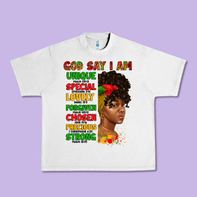 God Say I Am Juneteenth Afro Girl Urban Heavy Tee Designed By Artiststas
