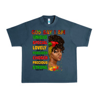 Midnight Navy god say i am juneteenth afro girl Urban Heavy Tee - Artiststas
