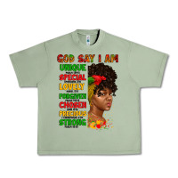 Oil Green god say i am juneteenth afro girl Urban Heavy Tee - Artiststas