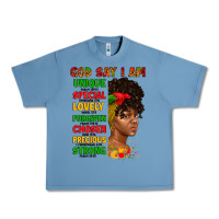 Pebble Blue god say i am juneteenth afro girl Urban Heavy Tee - Artiststas