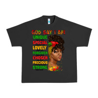 Pigment Black god say i am juneteenth afro girl Urban Heavy Tee - Artiststas