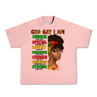 Salmon god say i am juneteenth afro girl Urban Heavy Tee - Artiststas