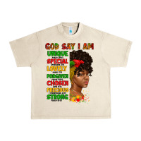 Sandshell god say i am juneteenth afro girl Urban Heavy Tee - Artiststas