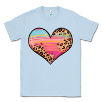 Dusty Blue valentine s day colorful heart Classic Tee - LillyAllenDesigns