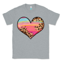 Heather Grey valentine s day colorful heart Classic Tee - LillyAllenDesigns