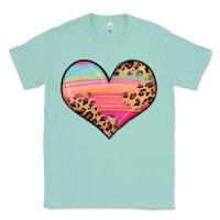 Seafoam valentine s day colorful heart Classic Tee - LillyAllenDesigns
