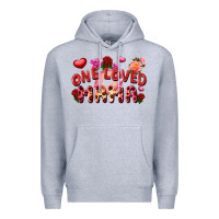 Heather Grey One loved mama Valentine's Day Premium Hoodie - FaDigitalArtStudio