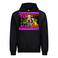 Black eat drink and be scary cow Urban Hoodie - LillyAllenDesigns