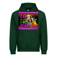 Forest Green eat drink and be scary cow Urban Hoodie - LillyAllenDesigns