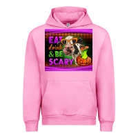 Fuchsia Pink eat drink and be scary cow Urban Hoodie - LillyAllenDesigns